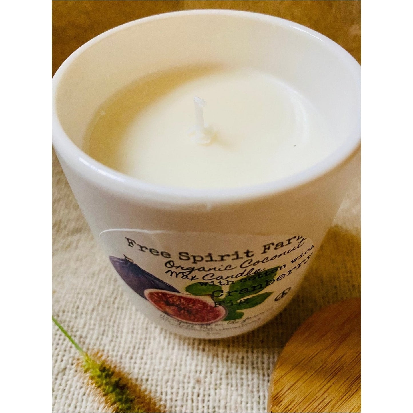 Ceramic Coconut Candle~Cranberry Fig