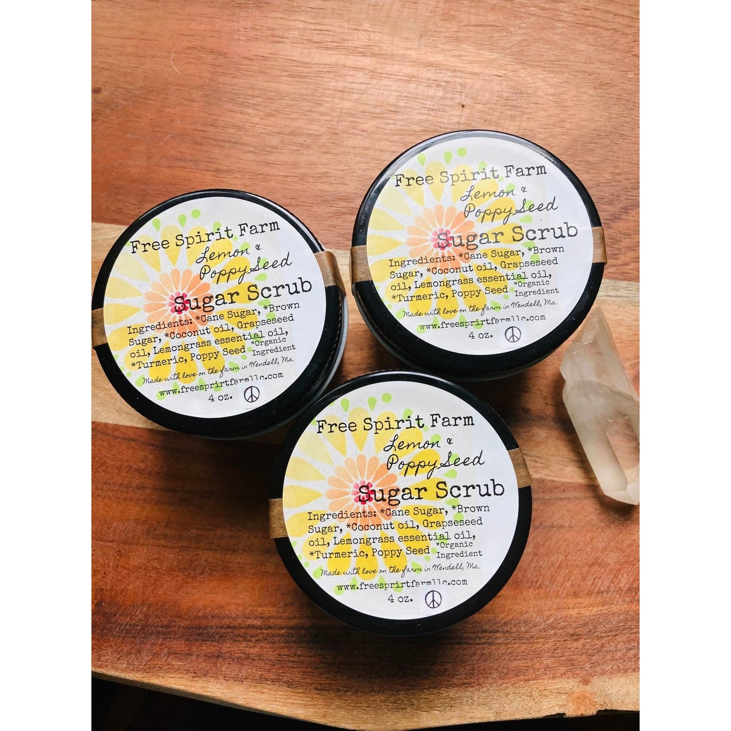 Sugar Body Scrub ~Lemon,Poppy Seed,Turmeric
