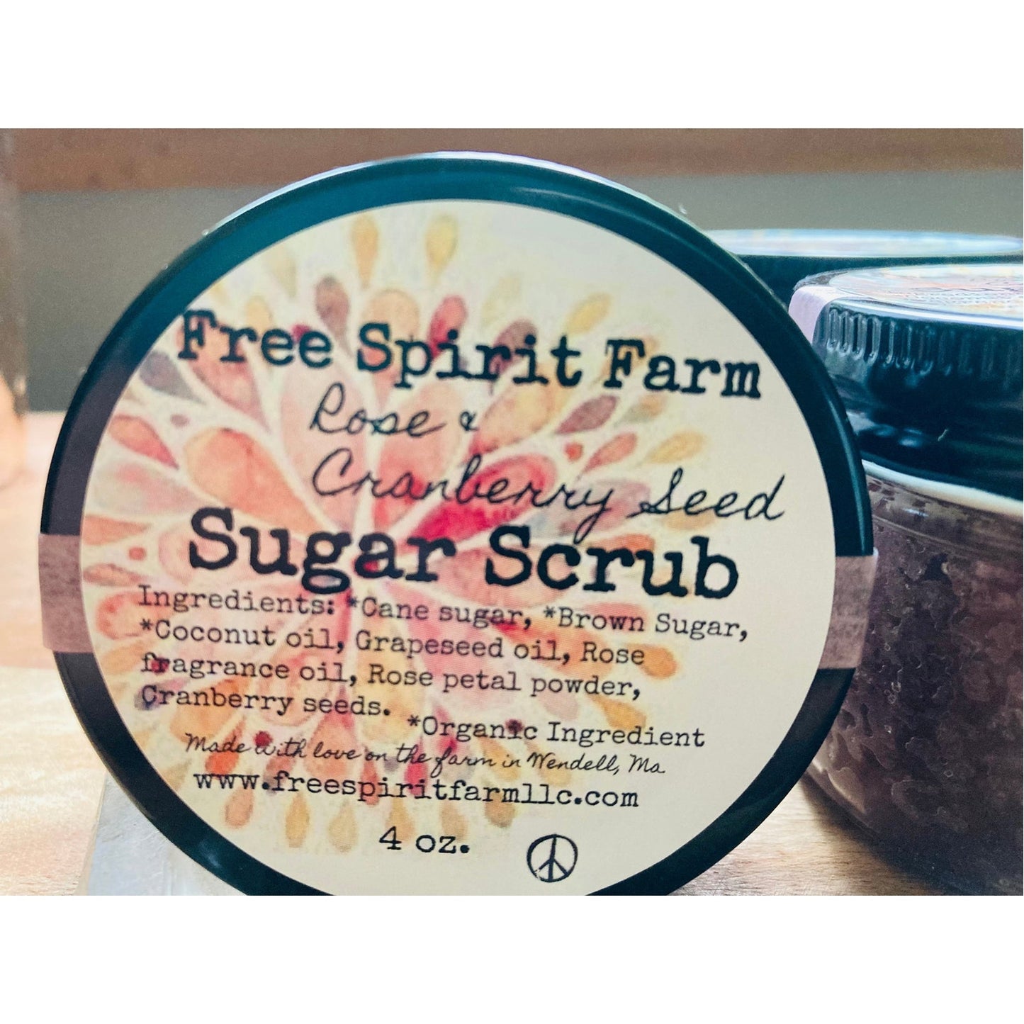 Sugar Body Scrub ~Rose, Rose petal powder & Cranberry Seed