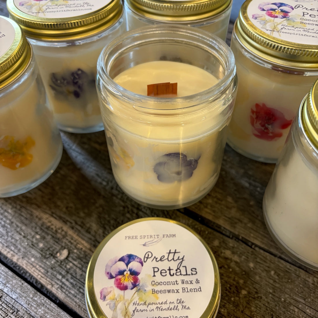 Coconut Beeswax Candle- Pretty Petals