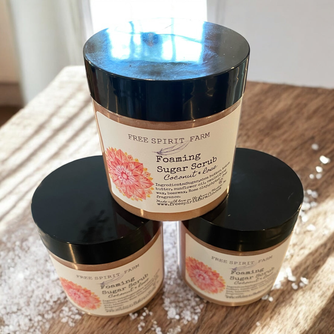 Foaming Sugar Scrub~Coconut &amp; Rose