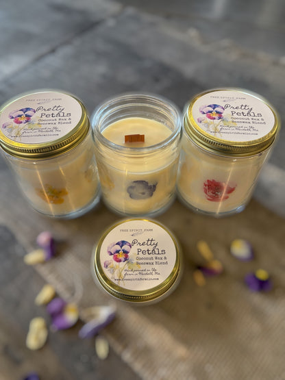 Coconut Beeswax Candle- Pretty Petals