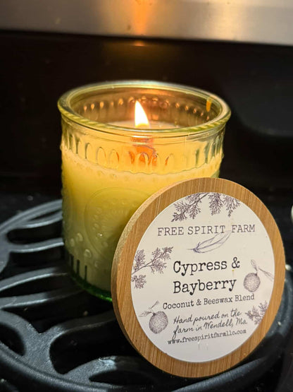 Coconut Beeswax Candle~ Cypress &amp; Bayberry