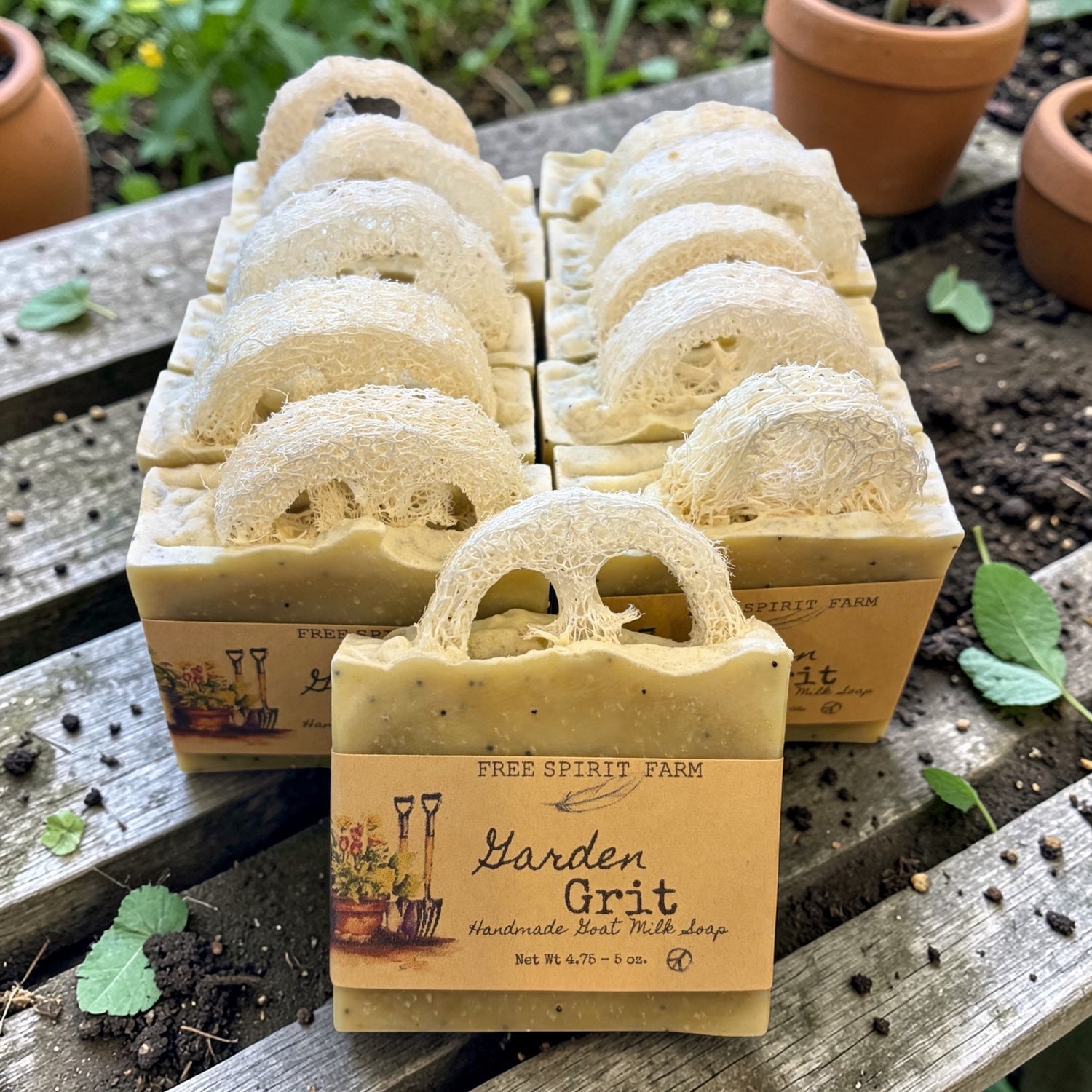 Handmade soap bars with &