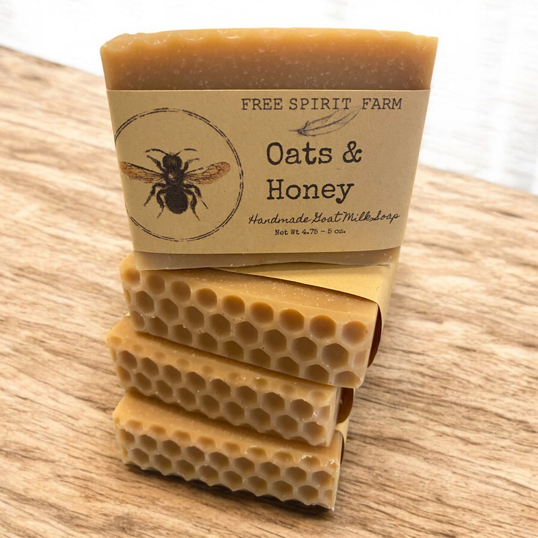 A bar of unscented goat milk soap labeled &