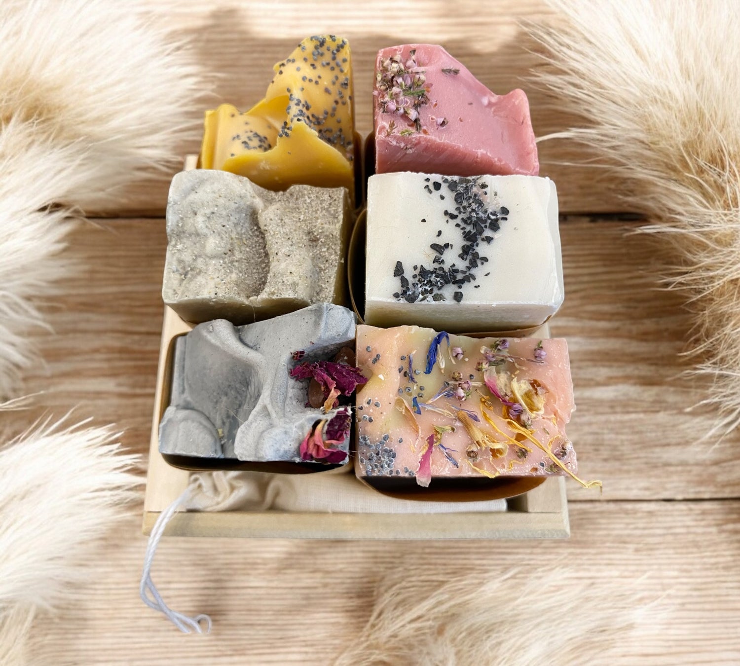 Goat Milk Soap Sample Set with variations of different homemade goat milk soaps