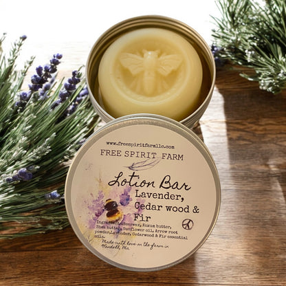 Lotion bar in a tin with &