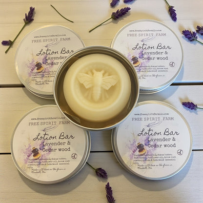 Lotion bar in a tin with &