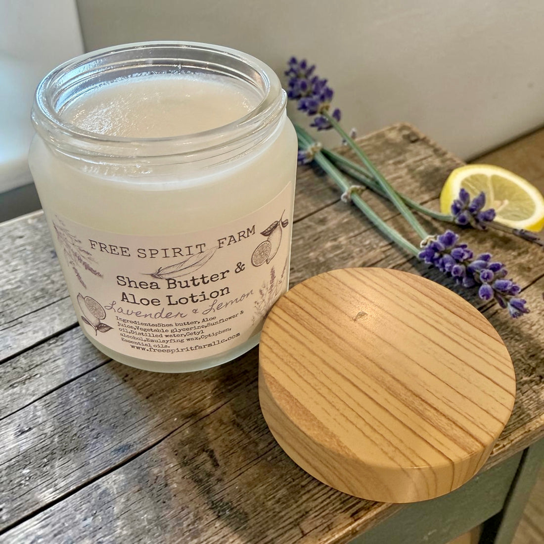Jar of Free Spirit Farm Shea Butter &amp; Aloe Lotion