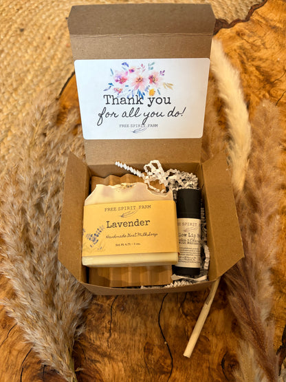 small gift box with handmade soap