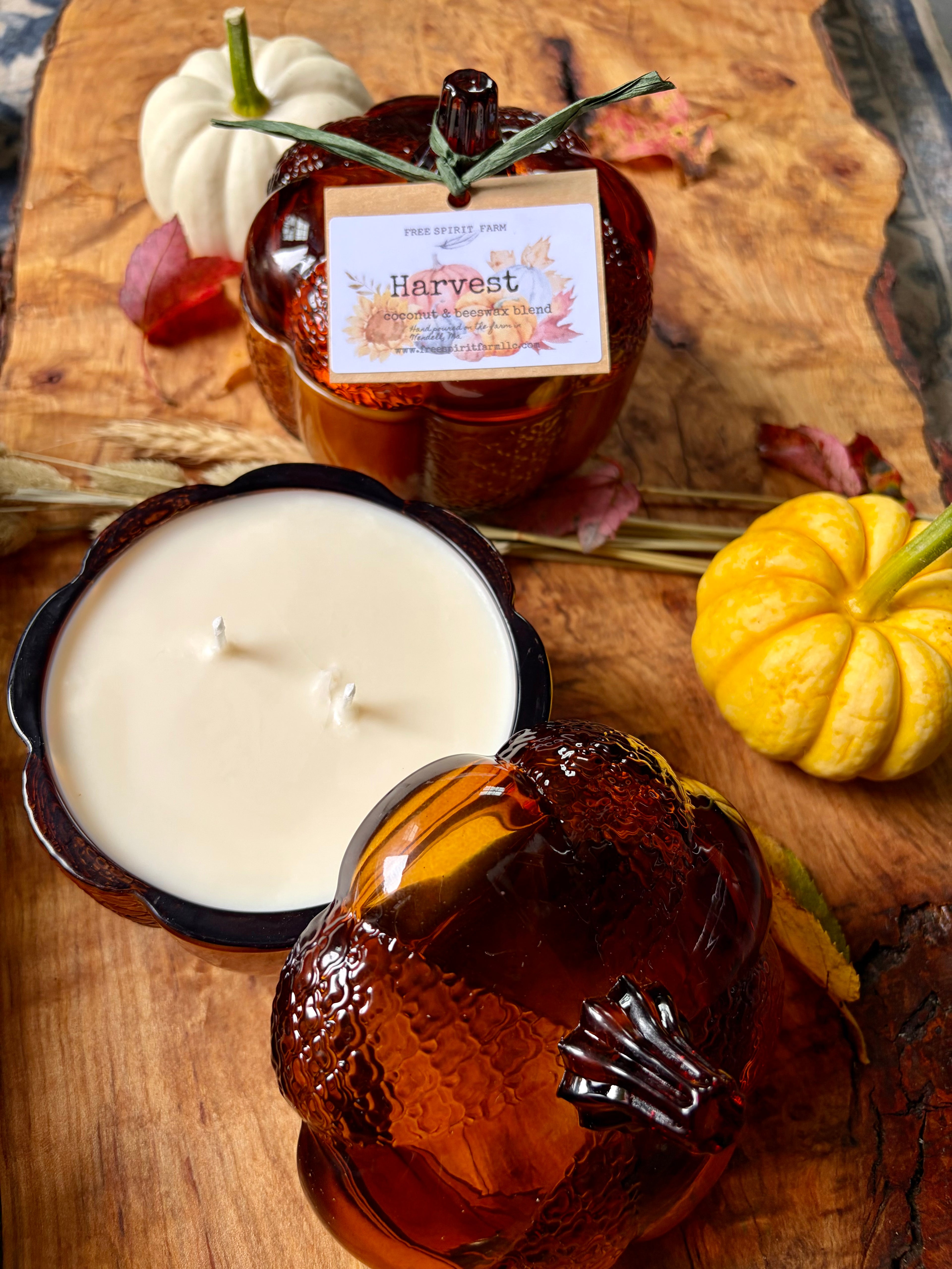 heirloom pumpkin jar candles free spirit farm brand